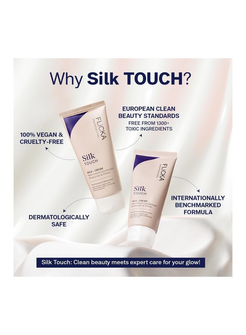 FLiCKA Silk Touch 3 in 1 Moisturizer and Primer for Face | Hydrating, Lightweight, Long-Lasting | Pore Minimizer | Dermatologically Tested | All Skin Types | Makeup Base | 60g | Cruelty-Free - Image 4